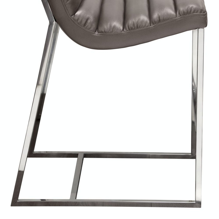 Bardot Counter Height Chair w/ Stainless Steel Frame - Elephant Grey