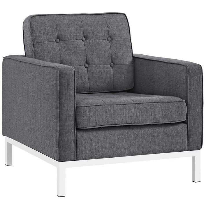 Loft Upholstered Fabric Armchair, Dark Gray