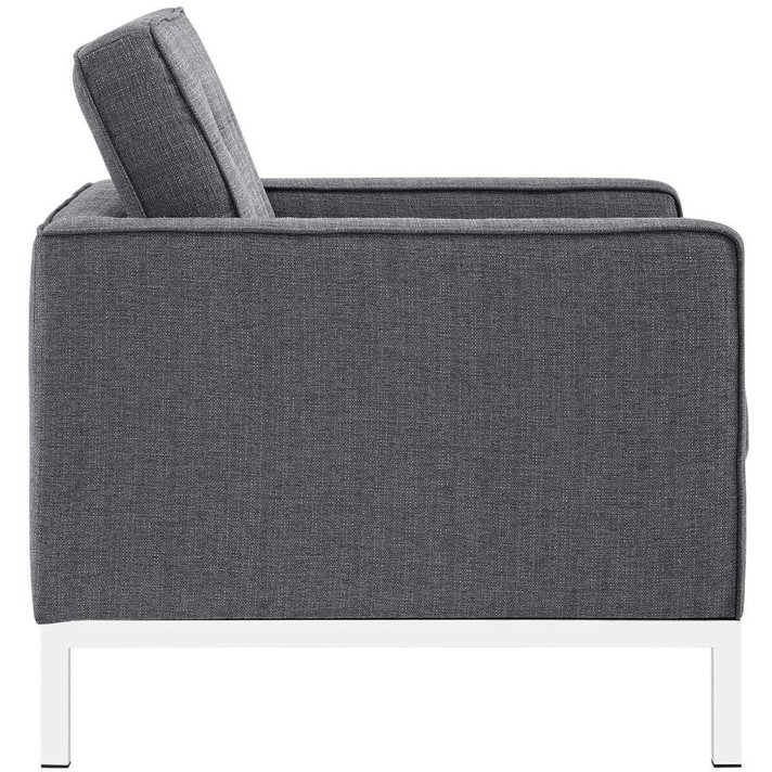 Loft Upholstered Fabric Armchair, Dark Gray