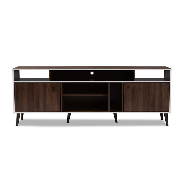 Mario Brown and White TV Stand Mario Brown and White TV Stand