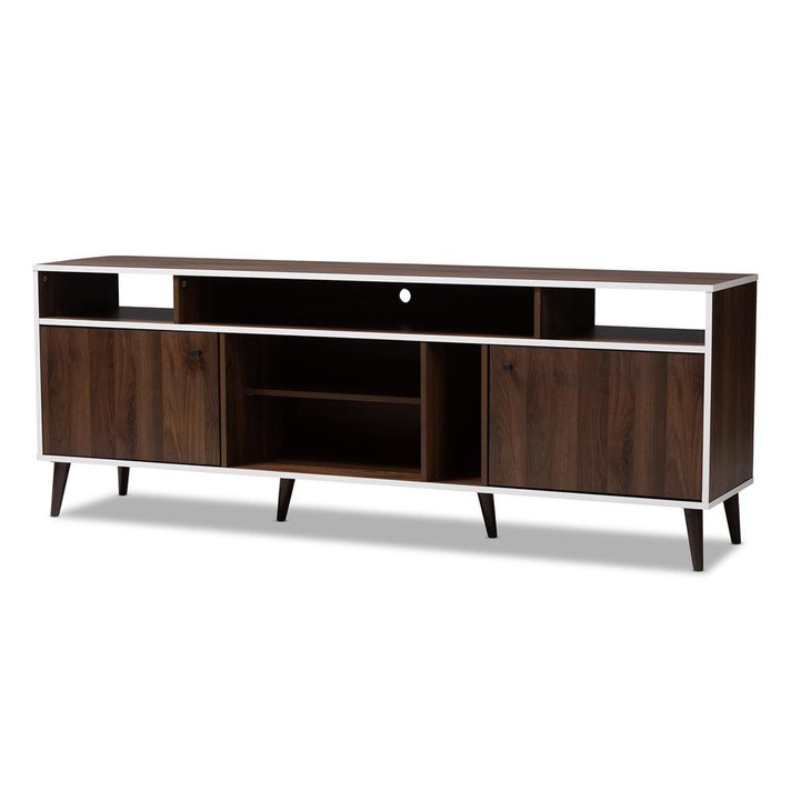 Mario Brown and White TV Stand