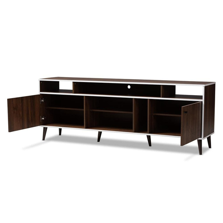 Mario Brown and White TV Stand Mario Brown and White TV Stand