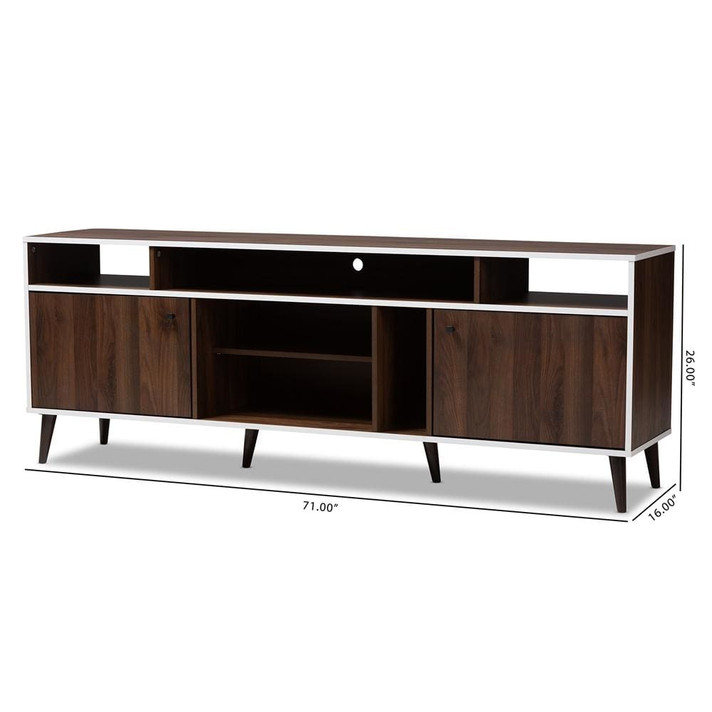 Mario Brown and White TV Stand