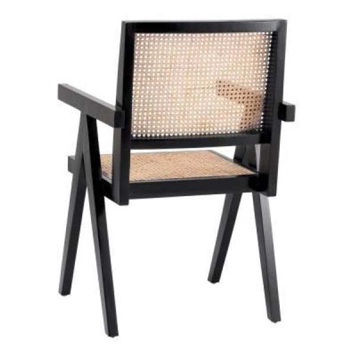 Jeanneret Style Arm Chair, Black