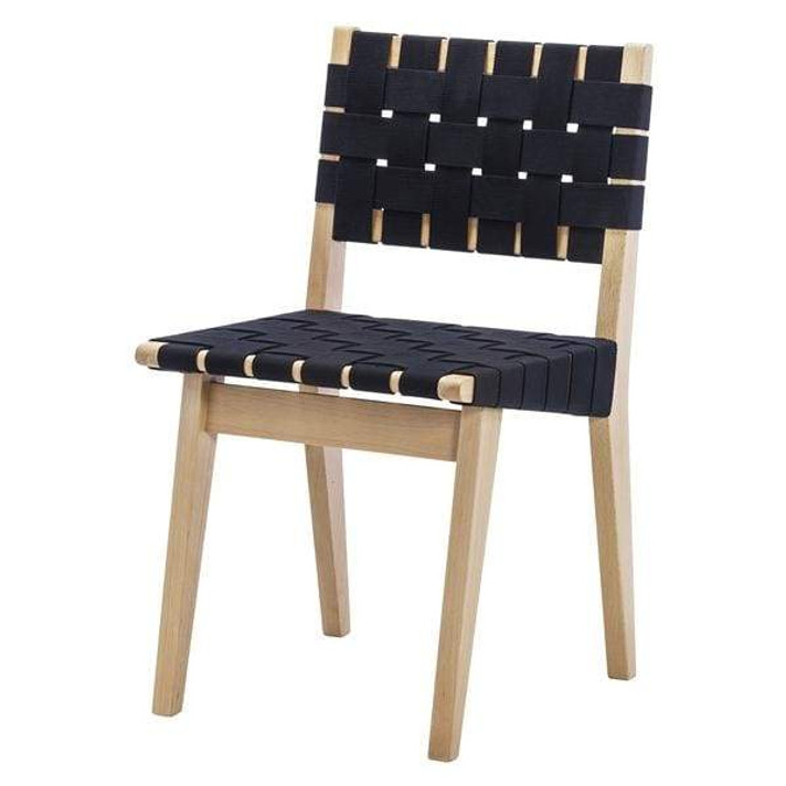 Risom Dining Chair, Black & Natural