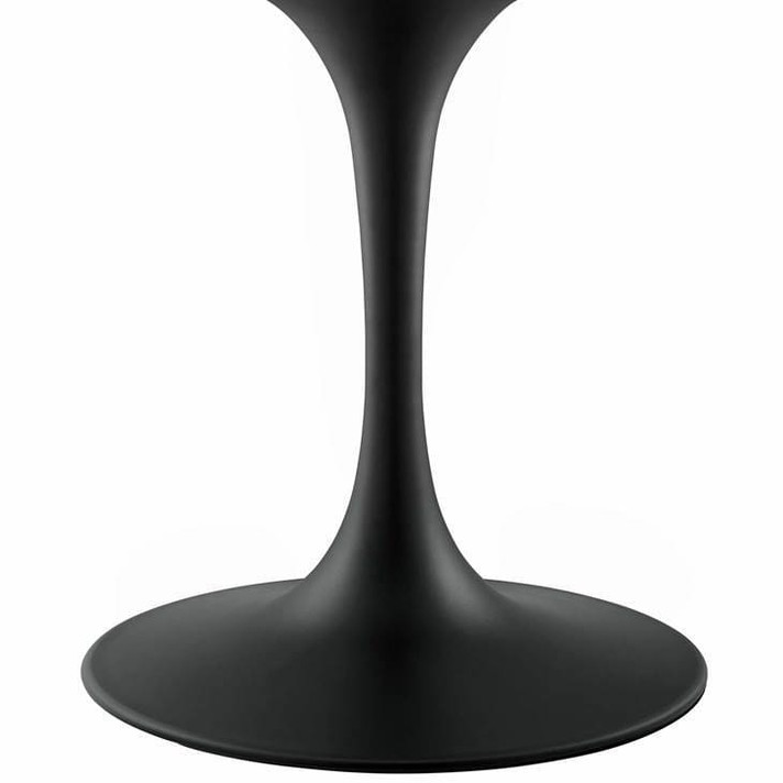 Pedestal Design 78" Oval Wood Top Dining Table Black White