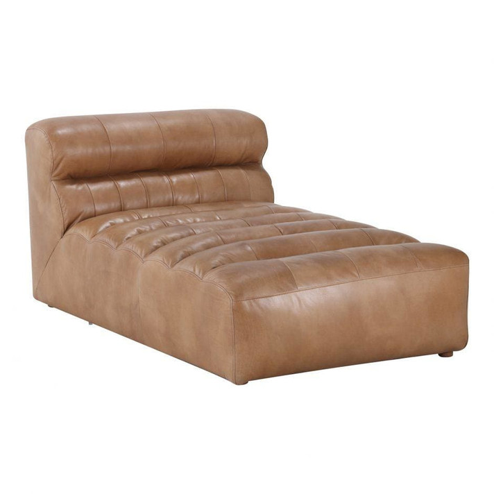 Ramsay Leather Chaise, Tan