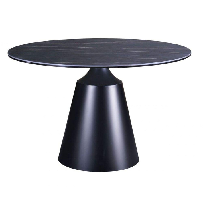Edith Modern Round Black Ceramic Dining Table