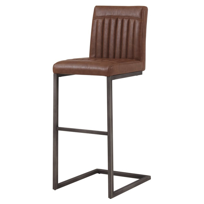 Ronan PU Leather Bar Stool-Brown Set of 2