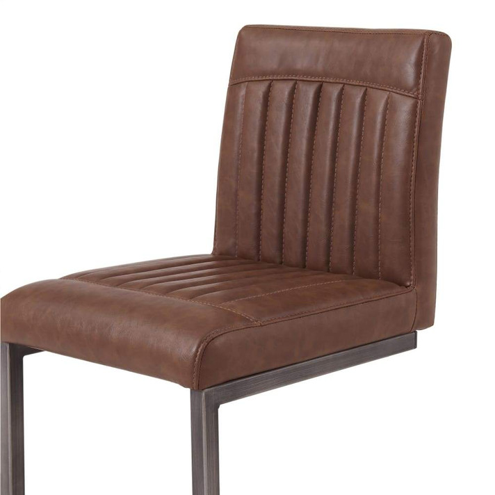 Ronan PU Leather Bar Stool-Brown Set of 2