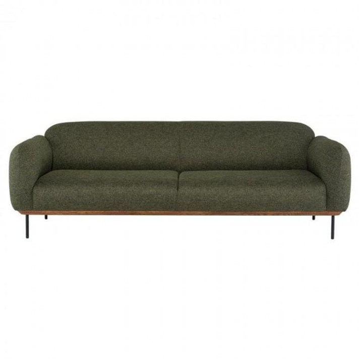 Benson Triple Seat Sofa in Green Tweed