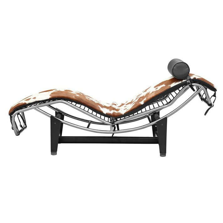 LC4 Adjustable Chaise in Pony, Brown and White