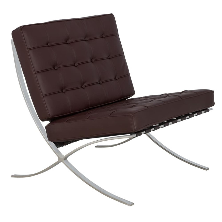 Pavilion Chair, Dark Brown Leather