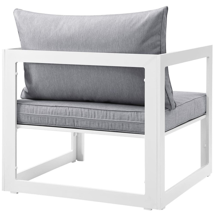 Fortuna Outdoor Patio Armchair, White And Gray Fortuna Outdoor Patio Armchair, White And Gray