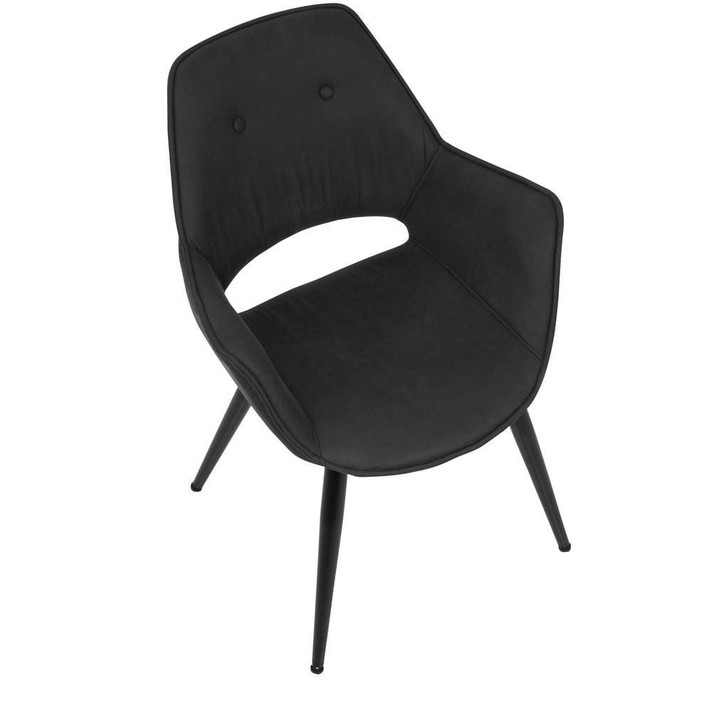 Rowland Mid Century Modern Chair, Black, Set of 2