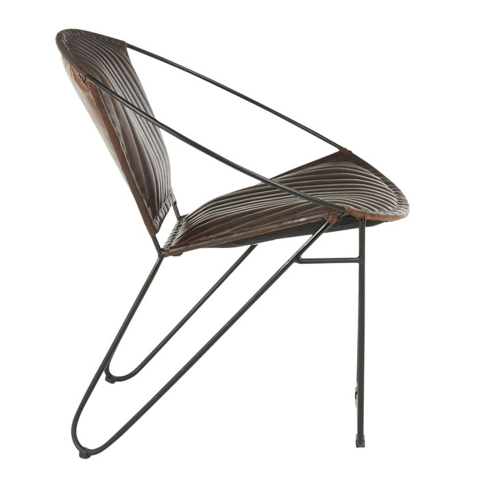 Saturn Chair Espresso Leather, Black Metal