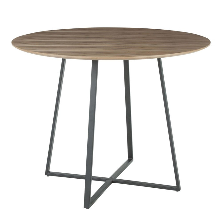 Covina Dining Table Black Metal, Wood