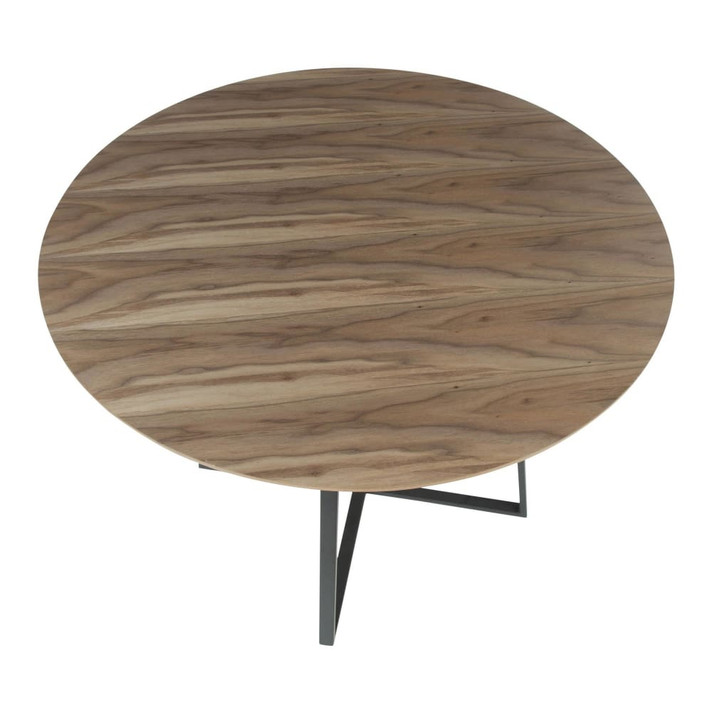 Covina Dining Table Black Metal, Wood