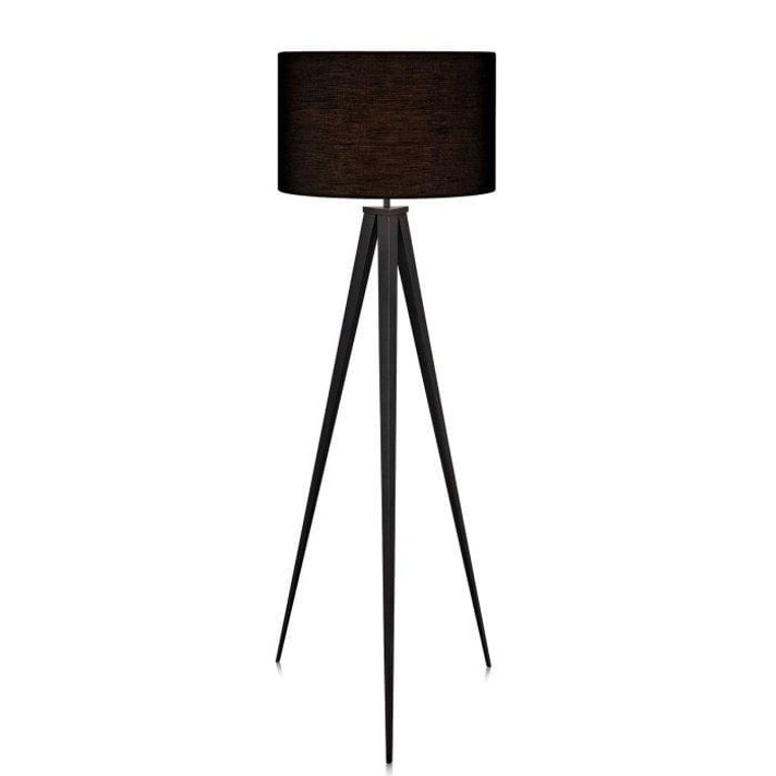 Roma Tripod Floor Lamp, Black Shade