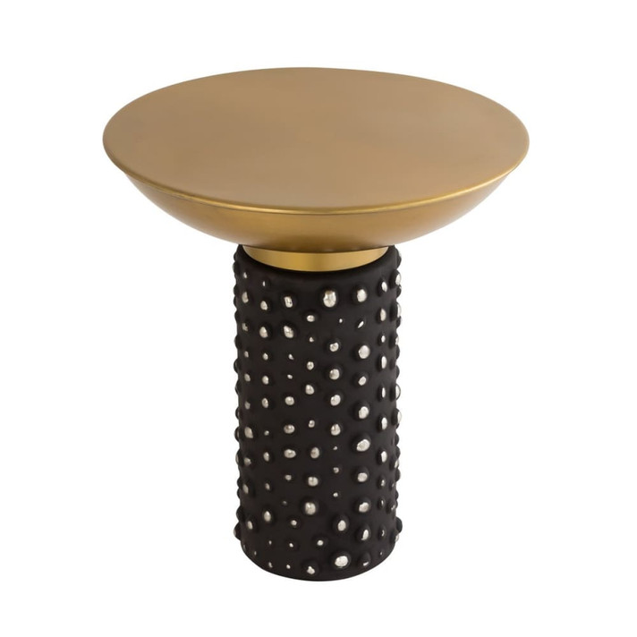 Blaze Glass and Brass Side Table