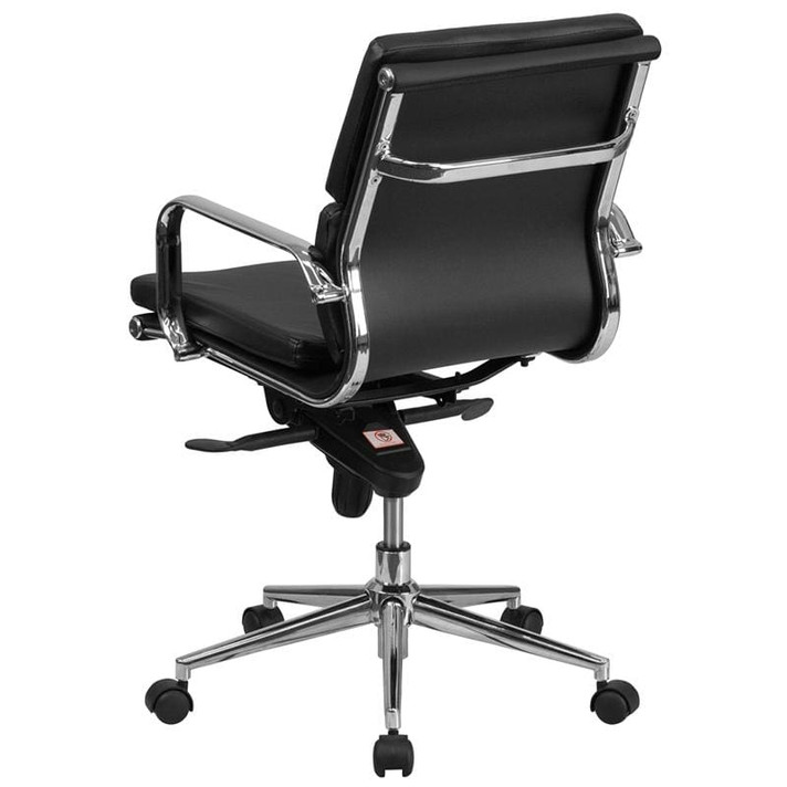 Mid-Back Black LeatherSoft Executive Swivel Office Chair