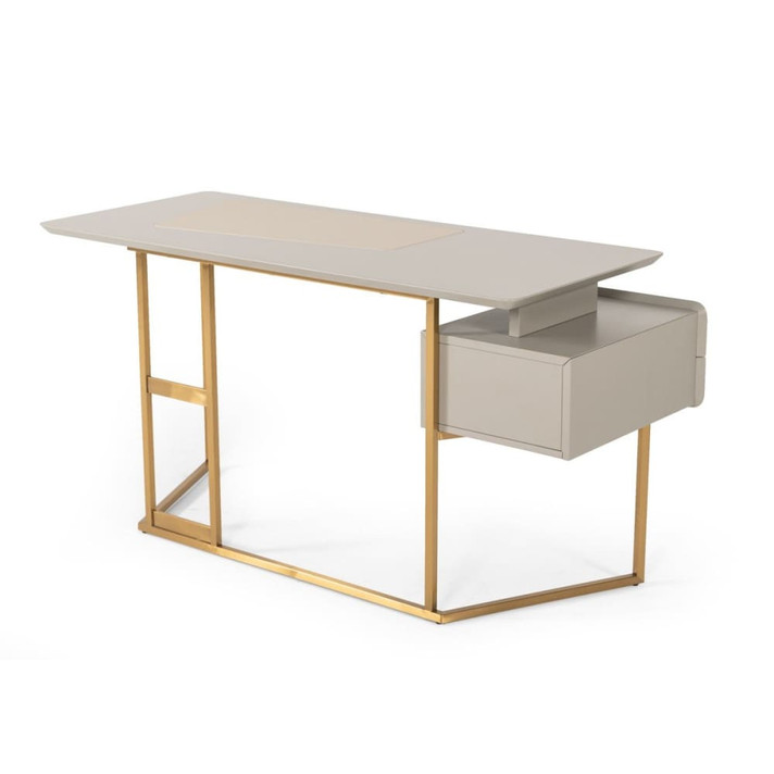 Deegan Modern Grey and Bronze Desk