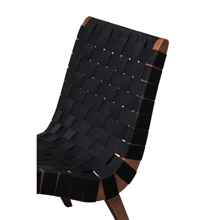 Risom Lounge Chair & Ottoman Black, Walnut