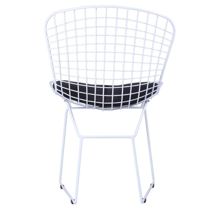 White Wire Side Chair, Black