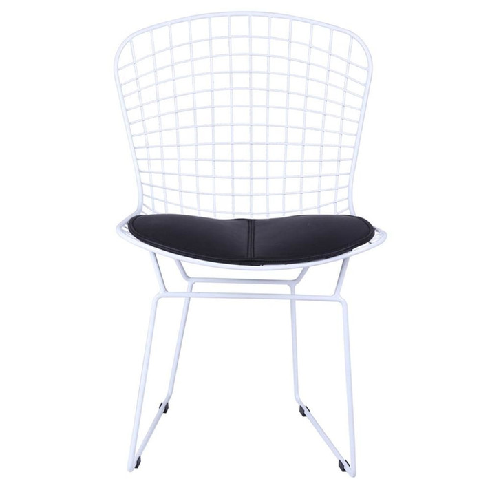 White Wire Side Chair, Black