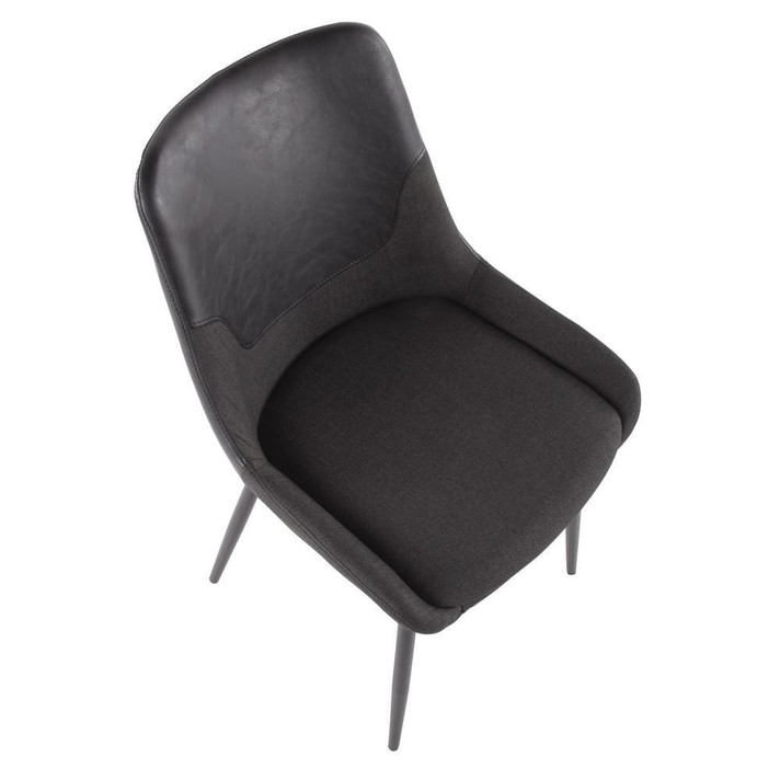 Vane Two Toned Chair Grey, Black, Set of 2