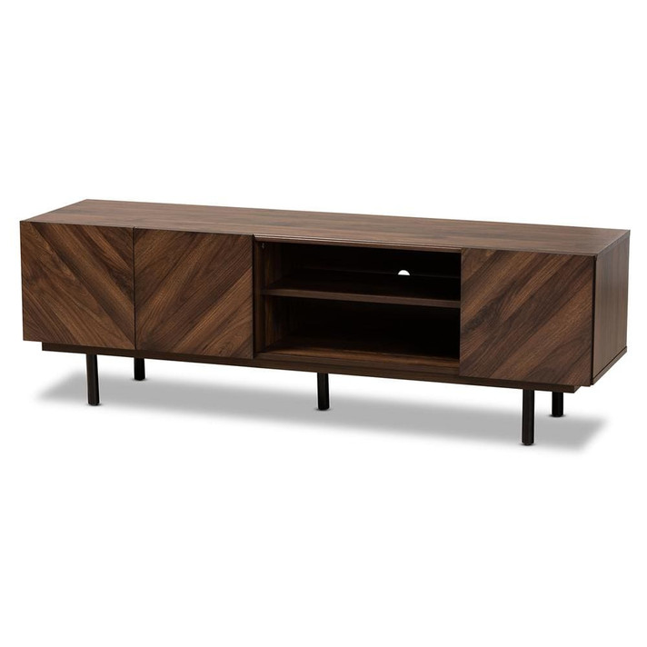 Barrett Mid Century Modern Walnut Brown TV Stand