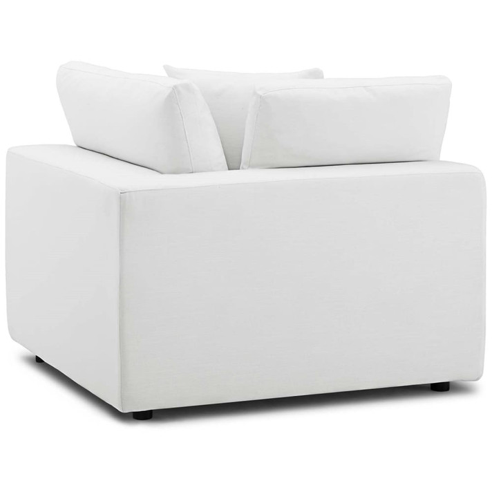 Crux Down Filled Overstuffed 5 Piece Armless Sectional Sofa, White