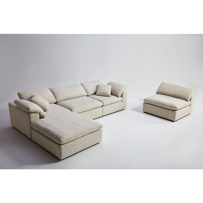 Kessler Modular Cream Fabric Sectional Sofa