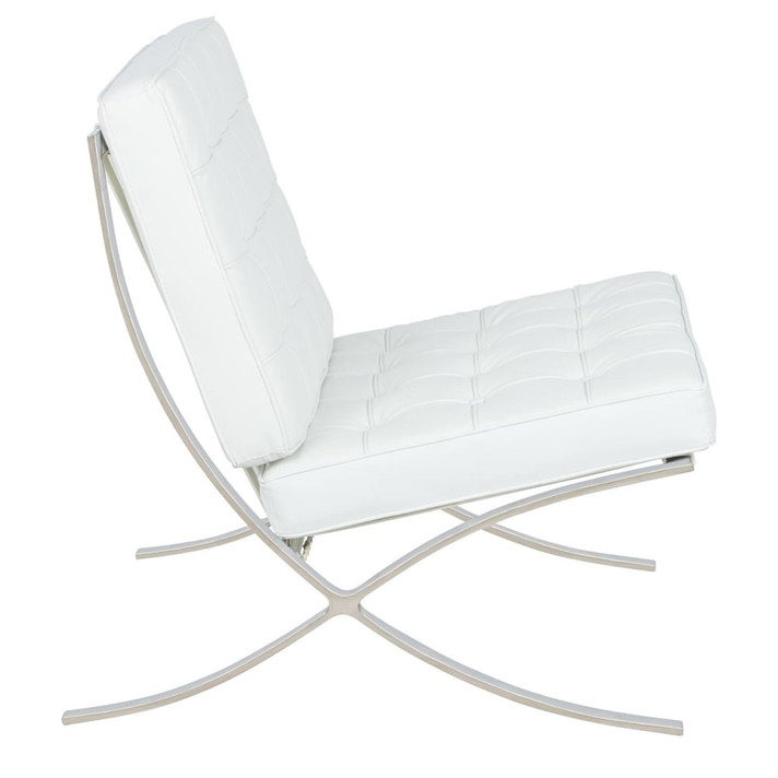 Pavilion Chair, White Leather