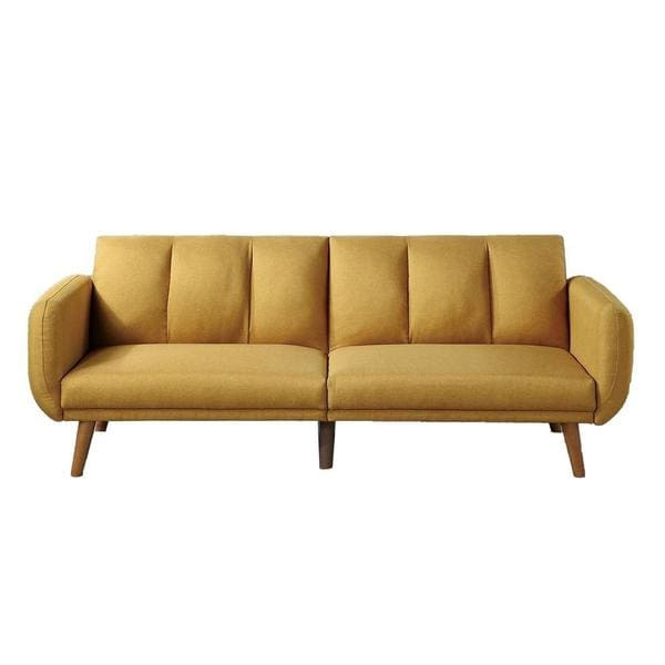 Lockland Adjustable Upholstered Sofa With Track Armrests, Yellow