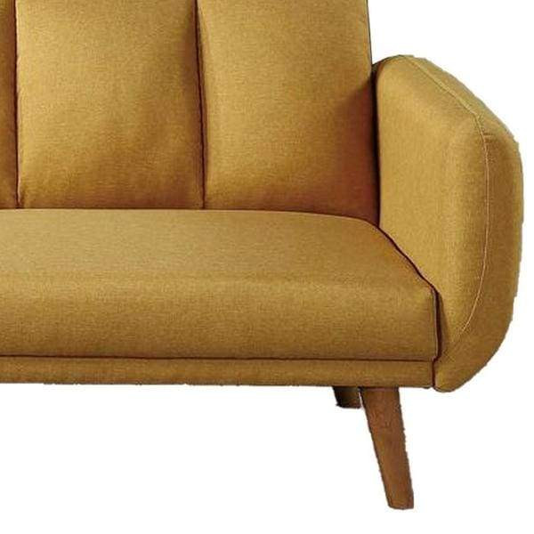 Lockland Adjustable Upholstered Sofa With Track Armrests, Yellow