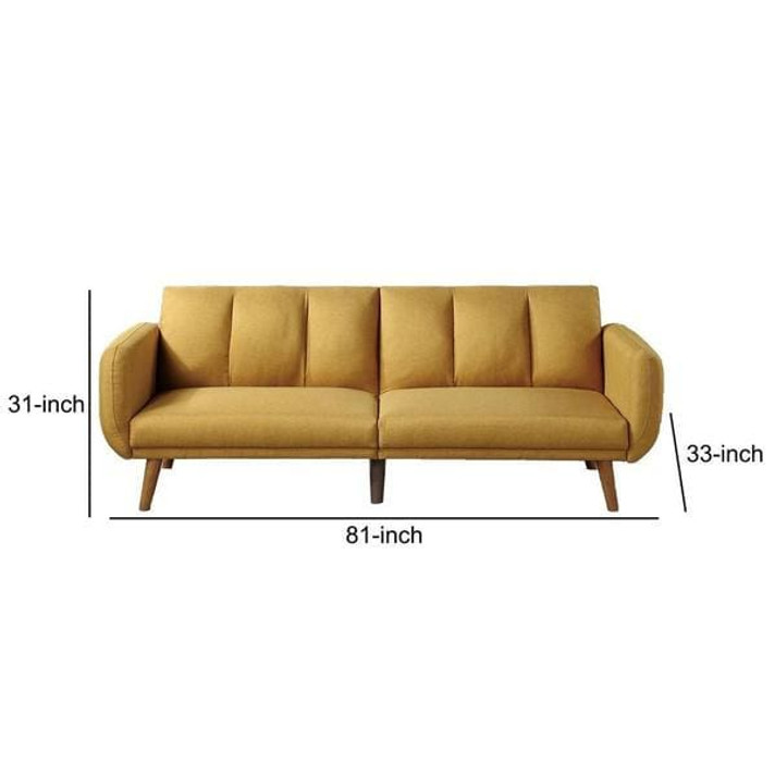 Lockland Adjustable Upholstered Sofa With Track Armrests, Yellow