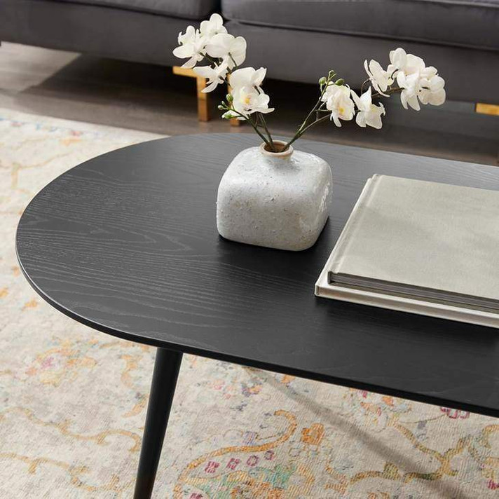 Valour 47" Oval Coffee Table in Black