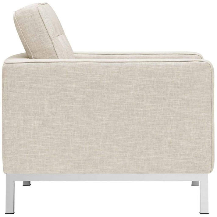 Loft Upholstered Fabric Armchair, Beige