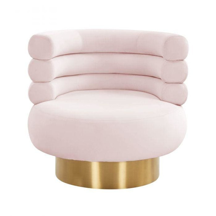 Natasha Blush Velvet Swivel Chair