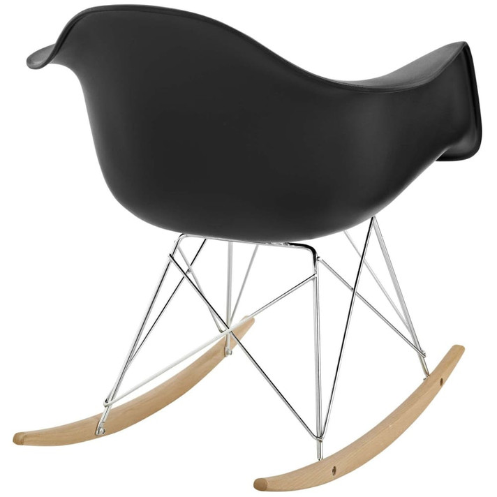 Rocker Plastic Lounge Chair, Black