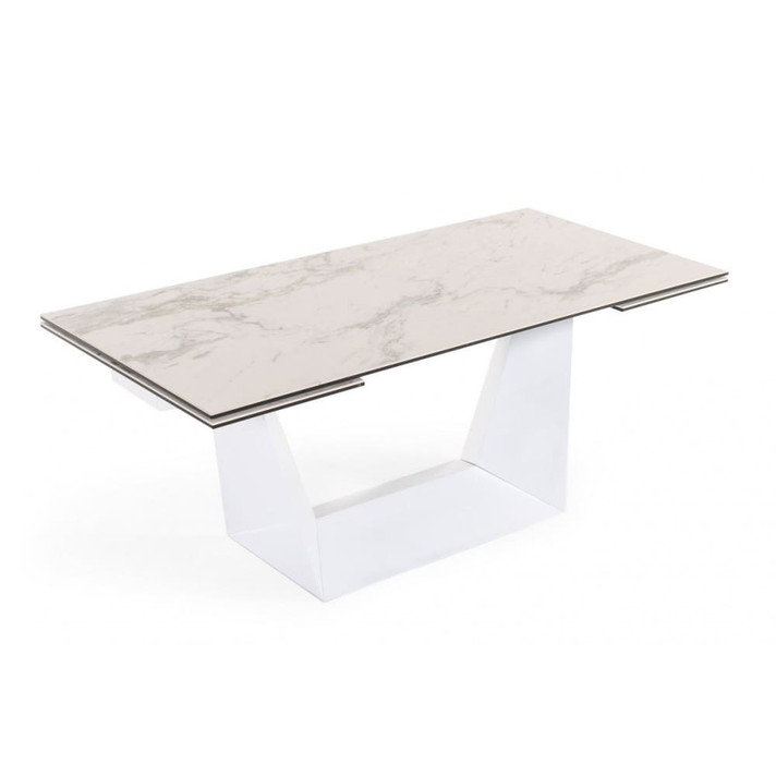 Baldwin White Ceramic Extendable Dining Table