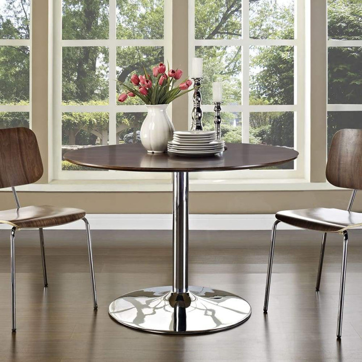 Rostrum Round Wood Top Dining Table