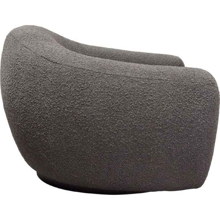 Pascal Swivel Accent Chair in Charcoal Boucle Textured Fabric