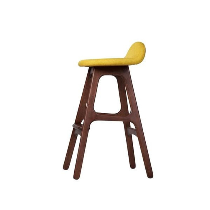 Buch Mid Century Teak Counter Stool, Yellow