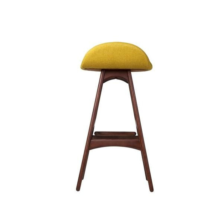 Buch Mid Century Teak Counter Stool, Yellow