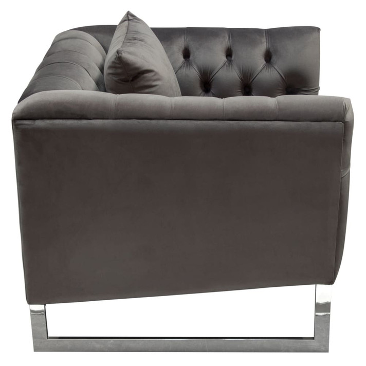 Crawford Tufted Chair in Dusk Grey Velvet