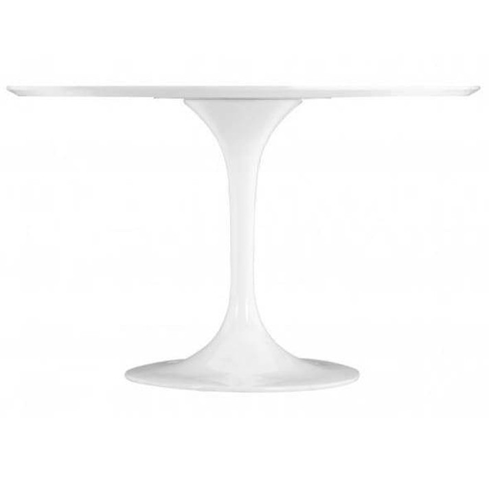 Pedestal Design 47" Round Wood Top Dining Table, White