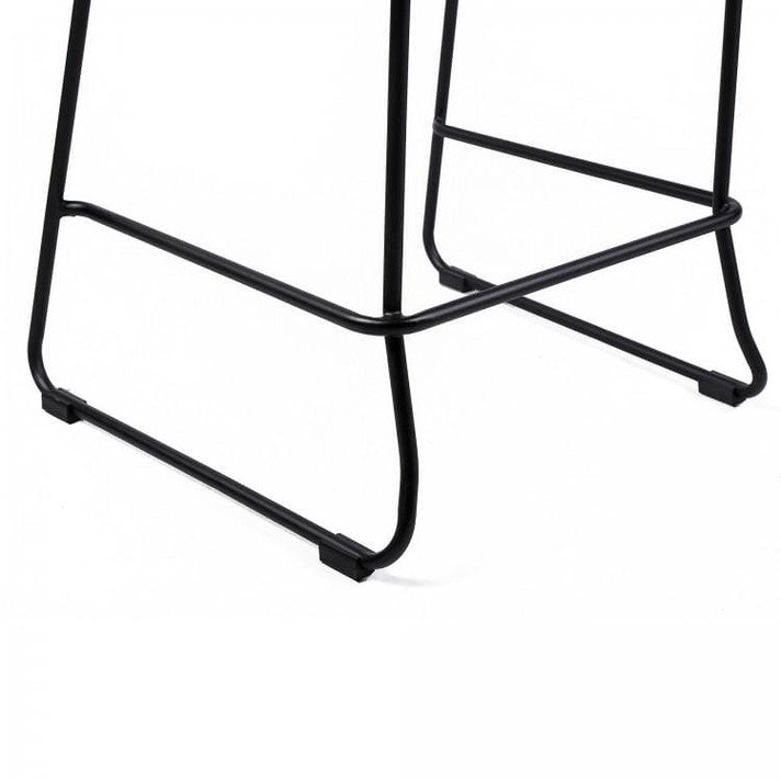Shasta 30" Outdoor Metal and Black Rope Barstool, Set of Two