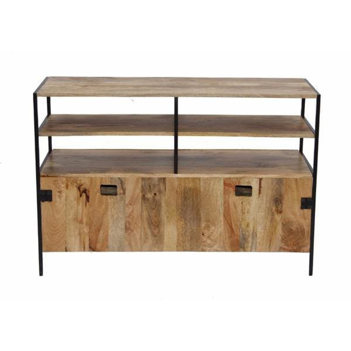 Carmen Mango Wood and Metal TV Console Stand